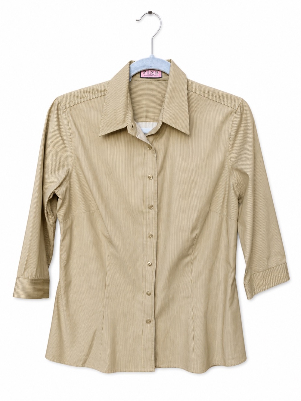 Thomas Pink Button Down Blouse Shirt Top Womens career business cotton